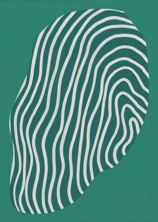 Line art confined in space-green | Canvas