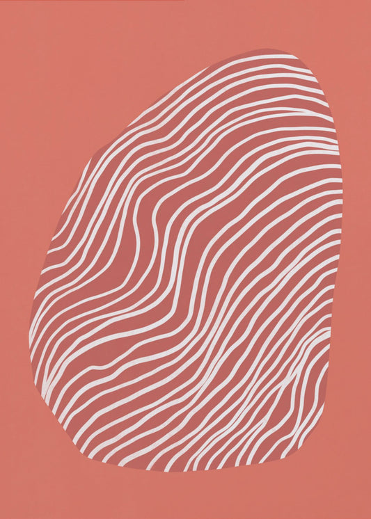 Line art confined in space-red | Canvas