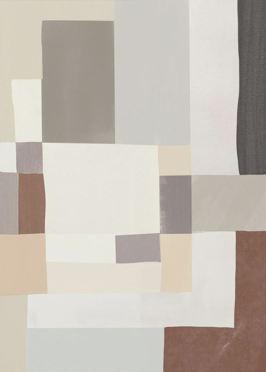 Neutral color geometrical abstract 02 | Poster