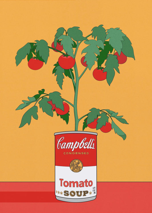 Campbells Soup Tomato Plant Retro Illustration | Canvas