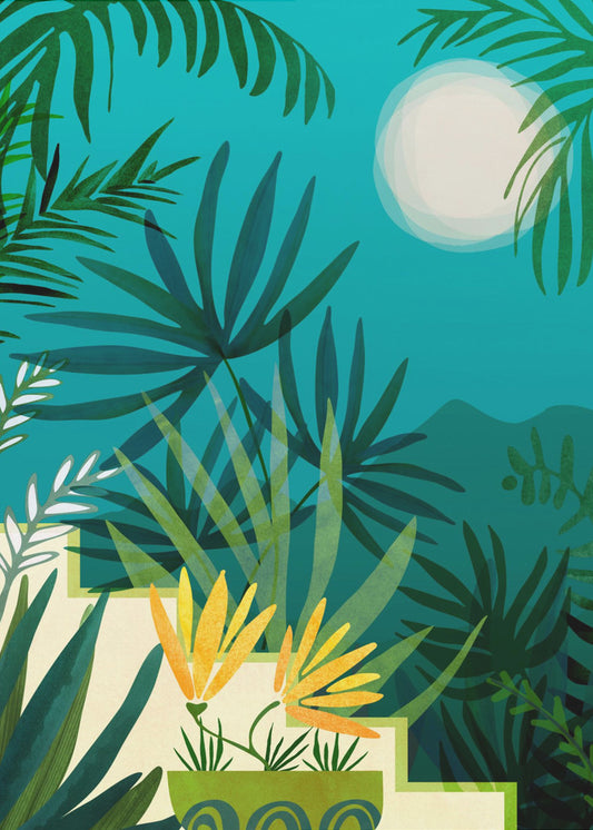 Rainforest With Moonlight | Poster