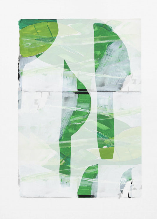 Lime Green Black Abstract No1 | Canvas