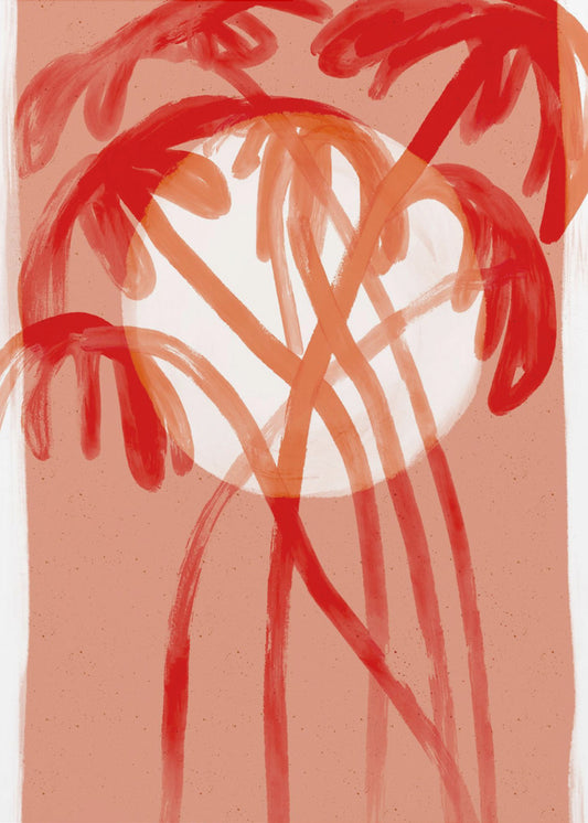 Crimson Palms | Canvas