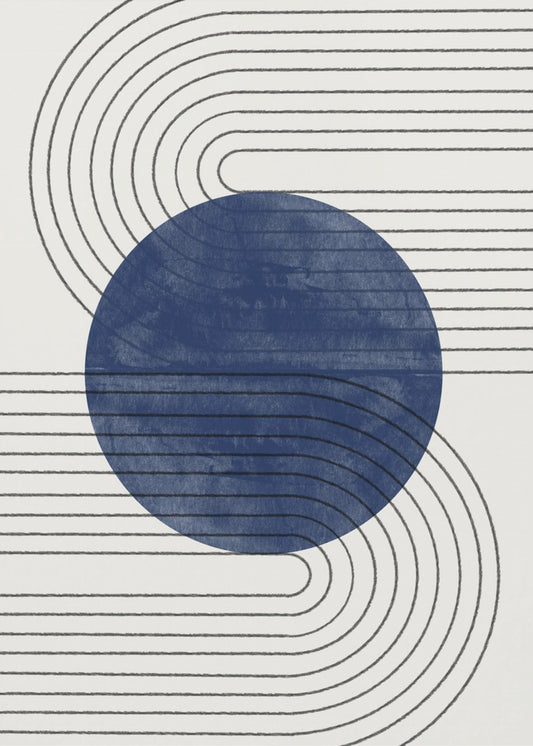 Blue Eclipse Lines | Canvas