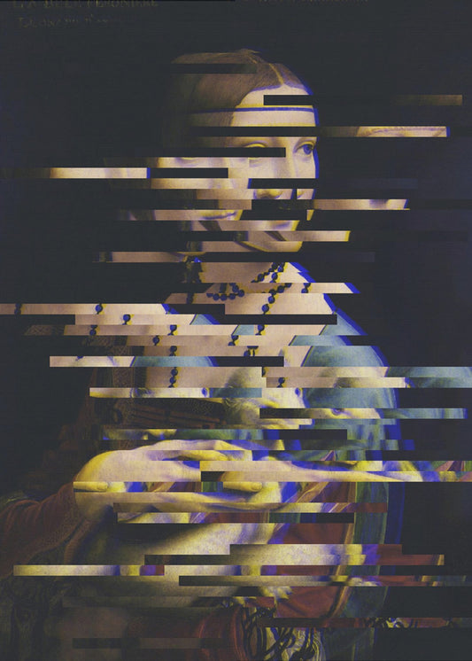 Glitched Leonardo da Vinci&#039;s Lady with an Ermine | Canvas