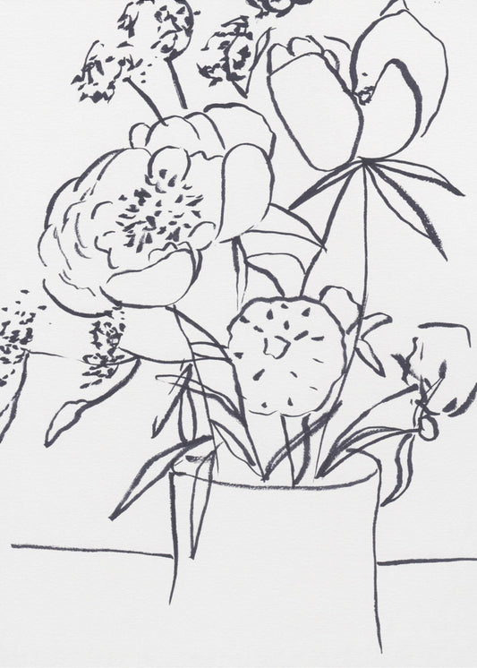 Black and White Floral Small | Canvas