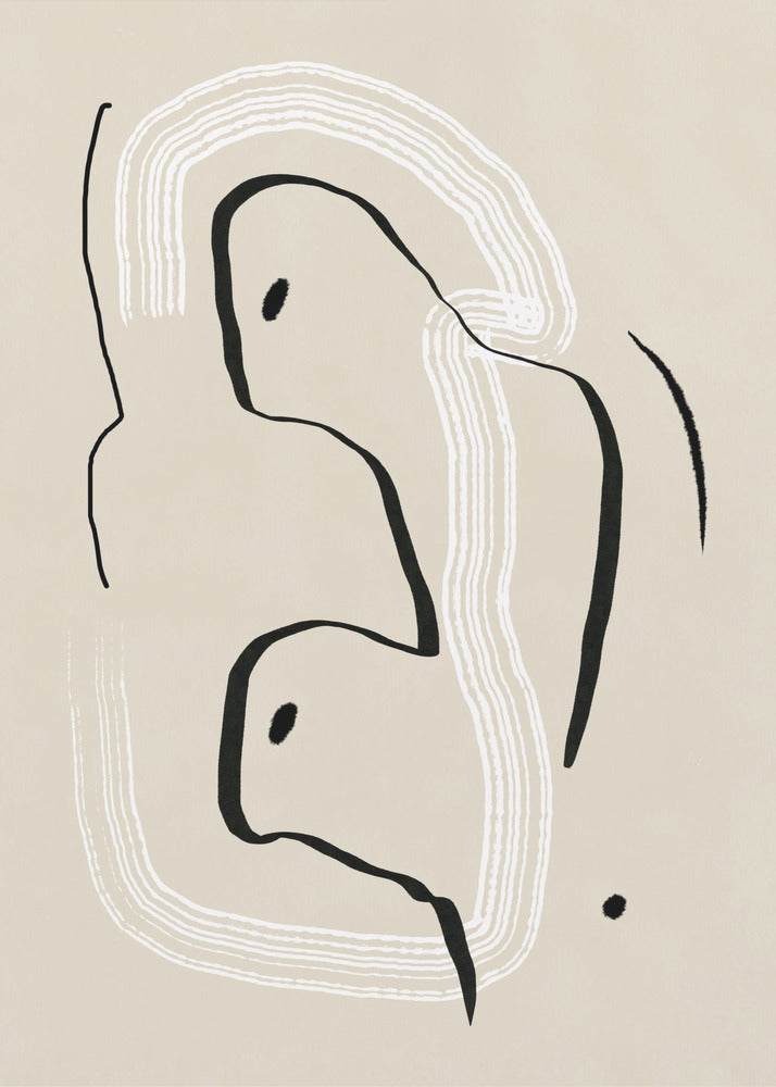 Reclining nude line art | Poster