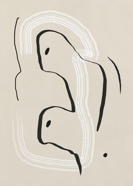 Reclining nude line art | Poster