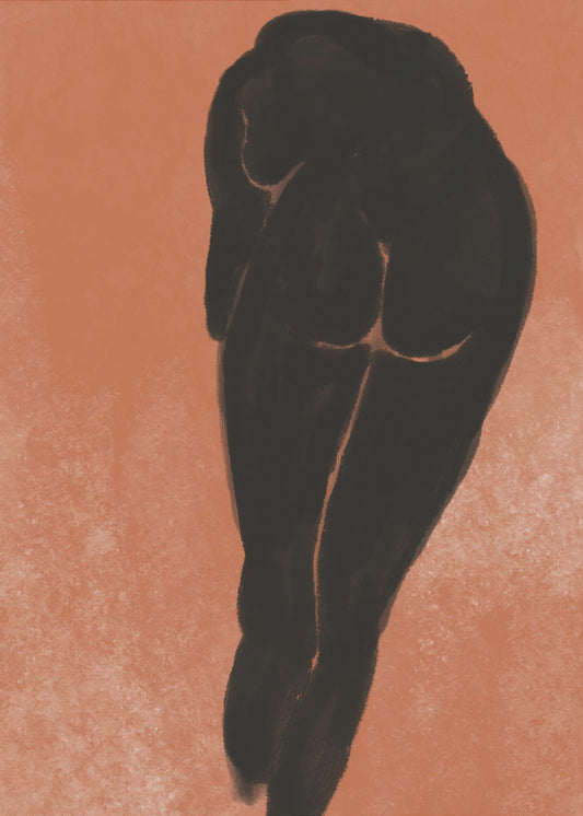 Bathing nude in black | Poster