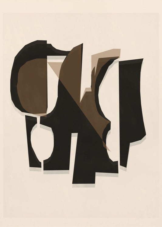 Black and White and Brown Relief 3 | Poster