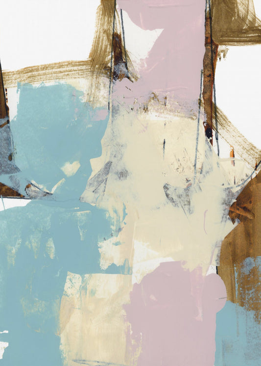 Blue Pink Dusky Abstract 1 | Poster