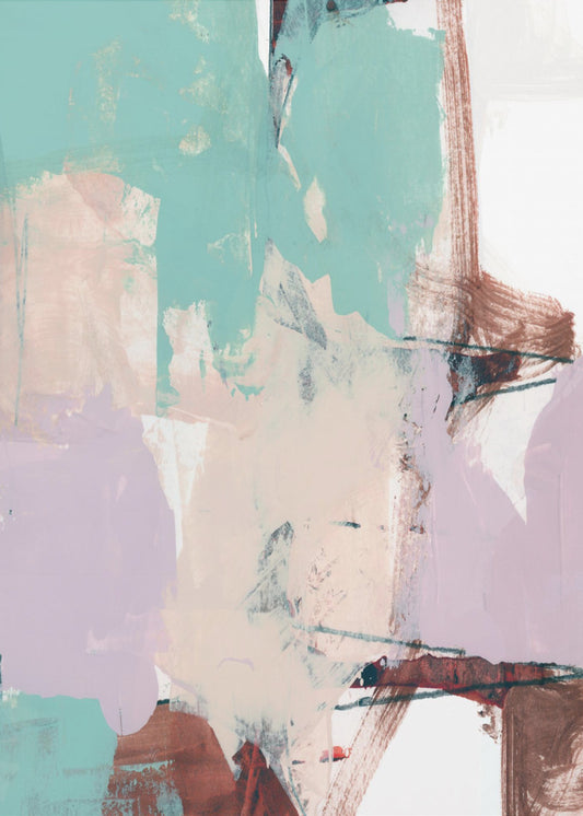 Blue Pink Dusky Abstract 2 | Poster