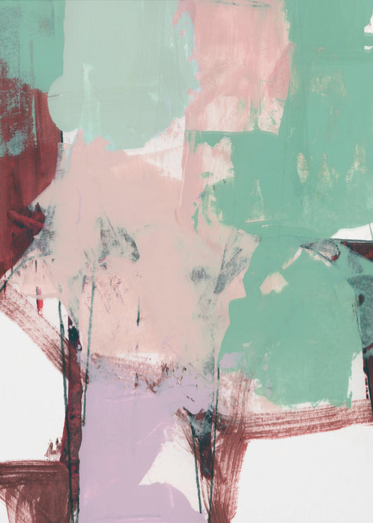 Blue Pink Dusky Abstract 3 | Poster