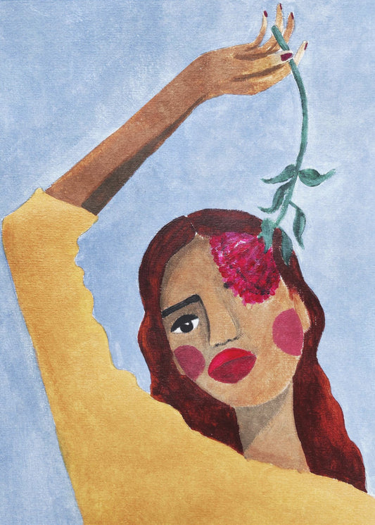Magda with flower | Canvas