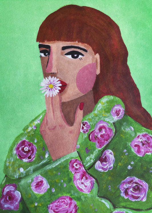 Woman Smoking a Flower | Poster