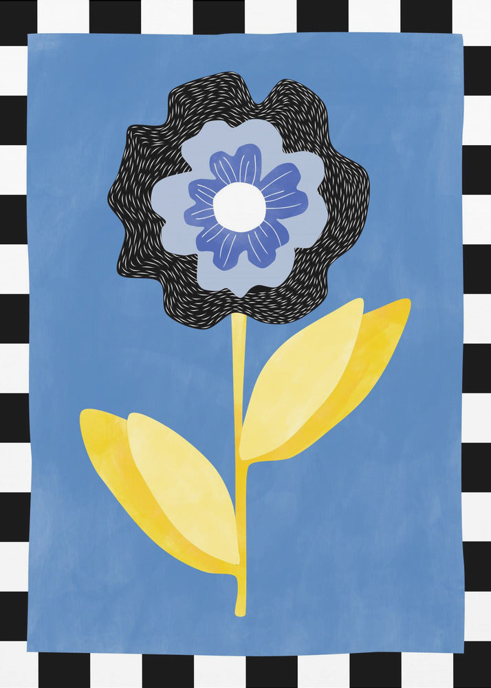 Flower with a Blue and Black Petal | Poster