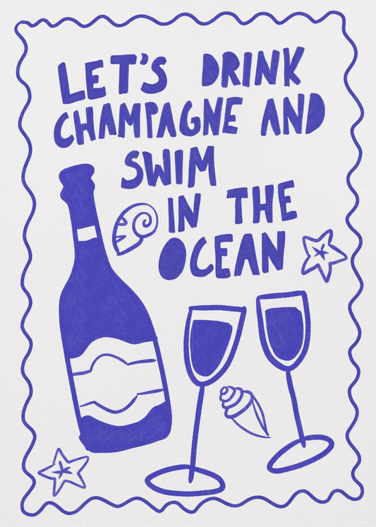 Champagne and Ocean | Poster