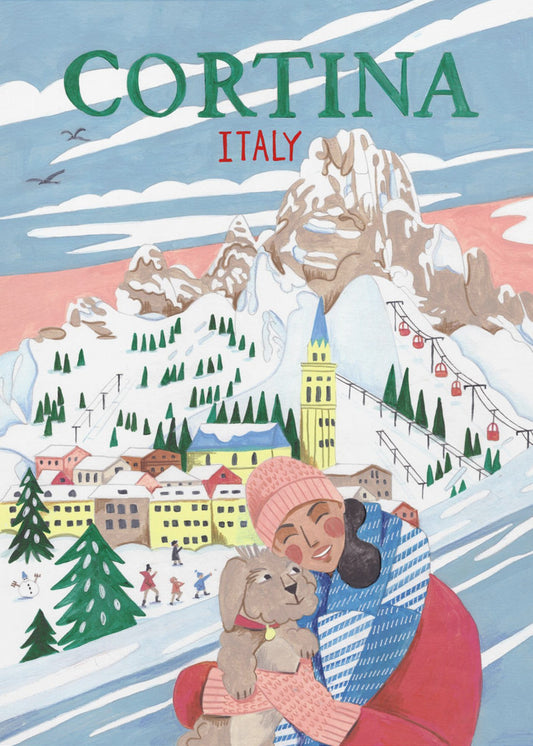 Travel Poster Woman in Cortina, Italy | Poster