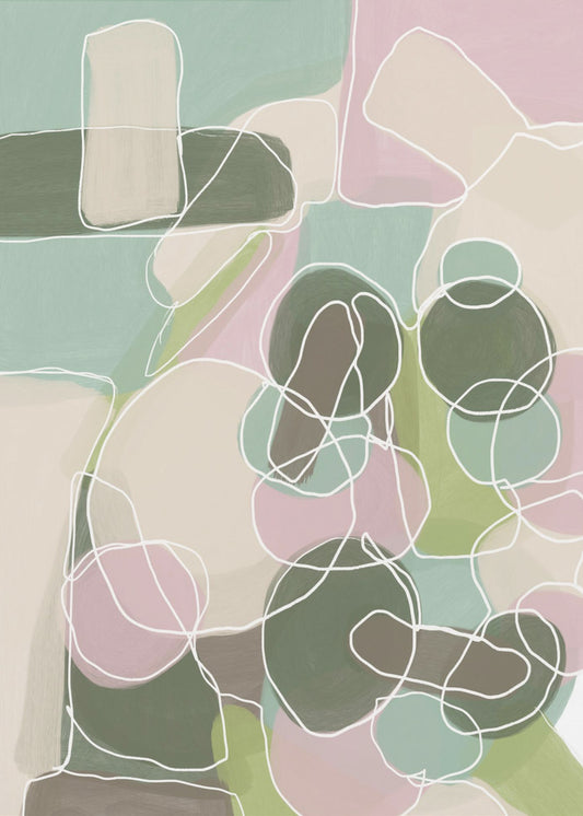 Abstract Green and Pink | Canvas