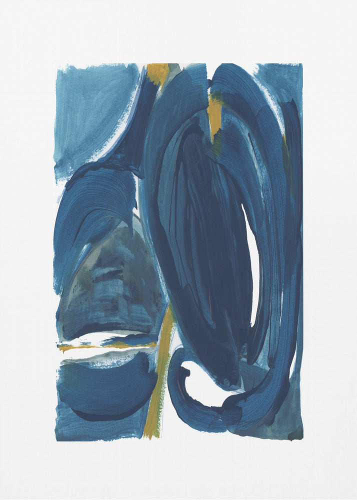 Navy Gold Abstract 1 | Poster