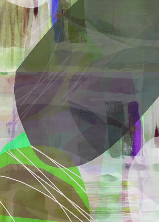 Abstract Green Shapes 1 | Poster