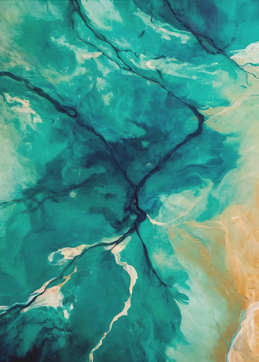 Aerial Landscapes And Flowing Water | Poster