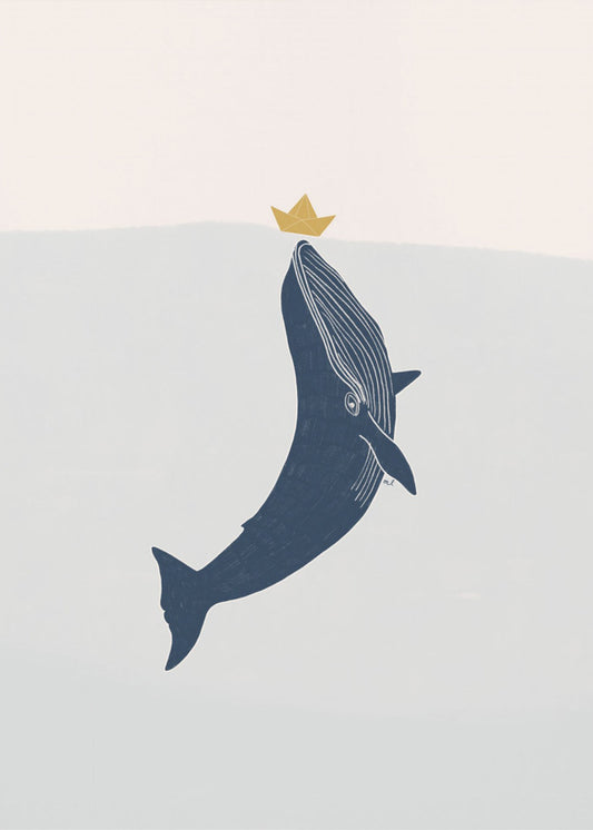 Blue Whale Sailing Boat | Canvas