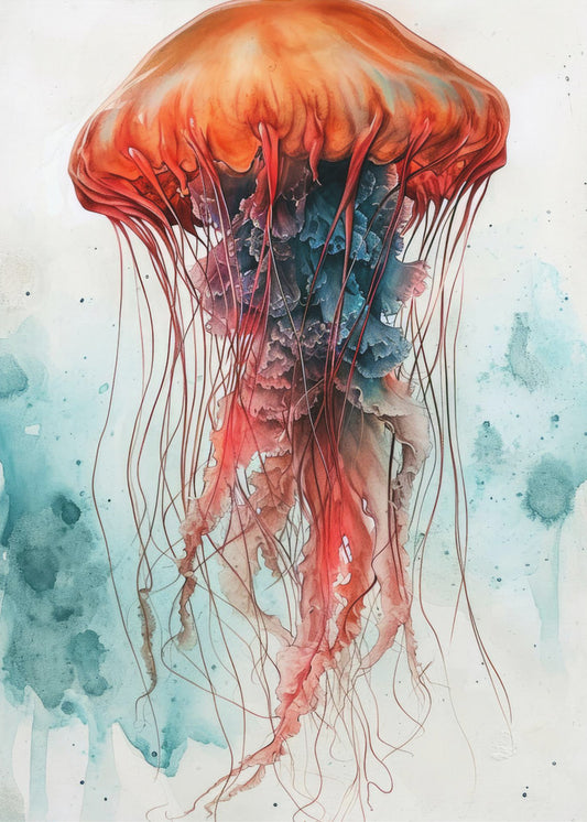 Animal Watercolor Art Medusa Sea Life | Canvas