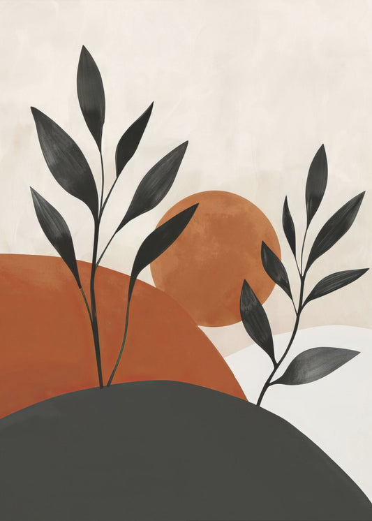 Painted Shapes and Plants 32 | Canvas