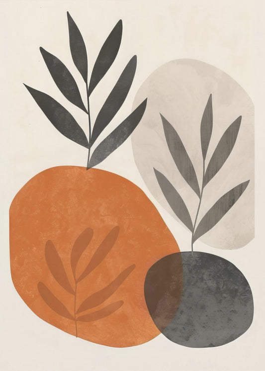 Painted Shapes and Plants 3 | Canvas