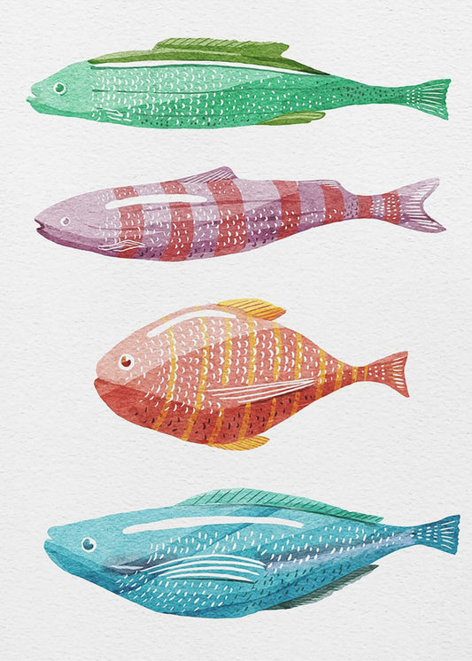 Four Colorful Fish | Poster