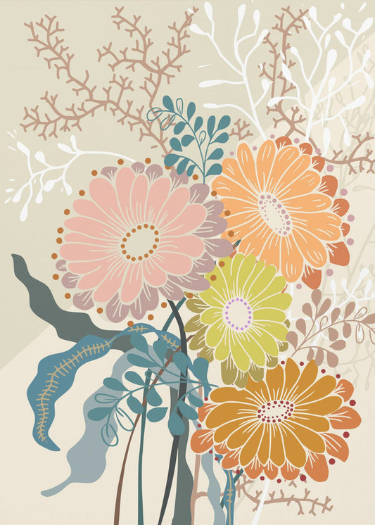 Springtime Daisies Earthy Tones | Canvas