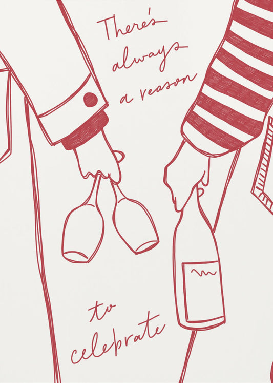 Woman holding wine bottle and wine glass (Red) - Wine Vin Rouge Femme | Canvas