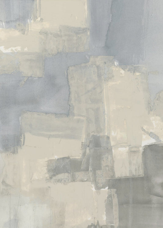 Abstract Neutral Grey and Beige Shapes 2 | Poster