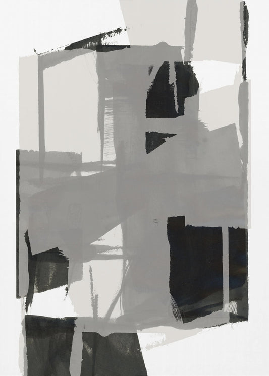 Black and White Abstract Composition No.5 | Canvas