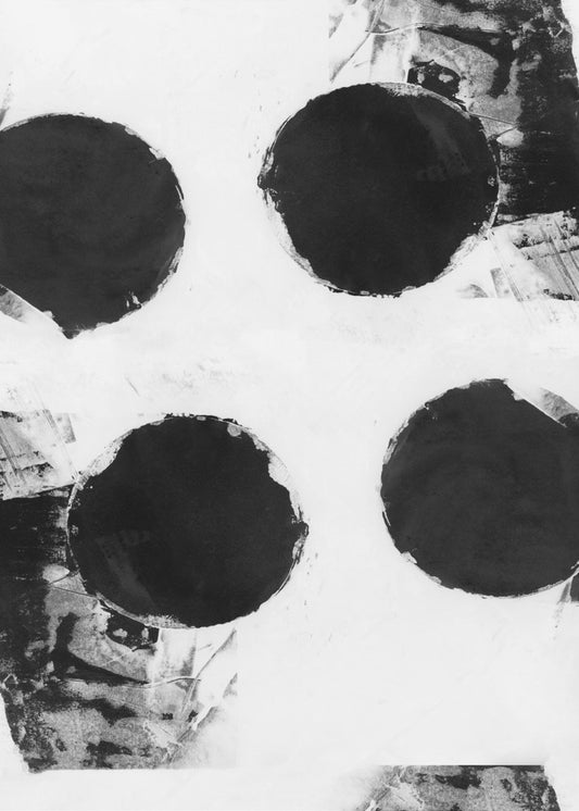 Black and White Abstract Dots 7 | Canvas