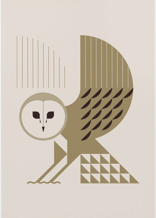 Golden Animals - Barn Owl (White) | Poster