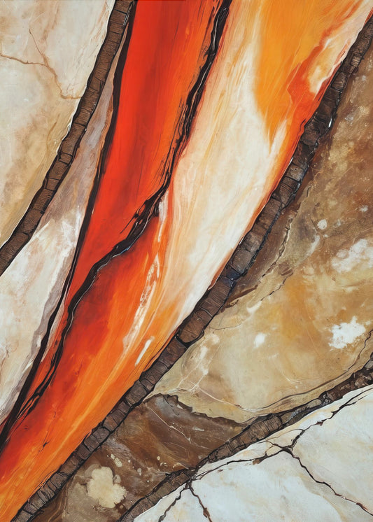 Fiery Canyon Veins | Canvas