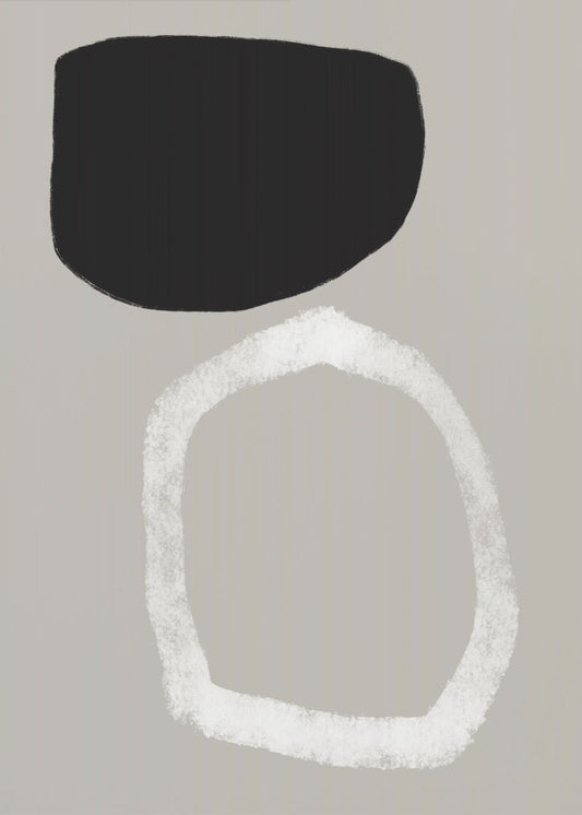 Abstract Painting With Two Bold Geometric Shapes | Poster