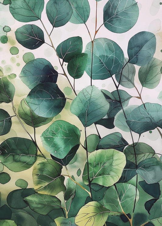 Nature Flowers and Leaves Watercolor Art (9) | Canvas