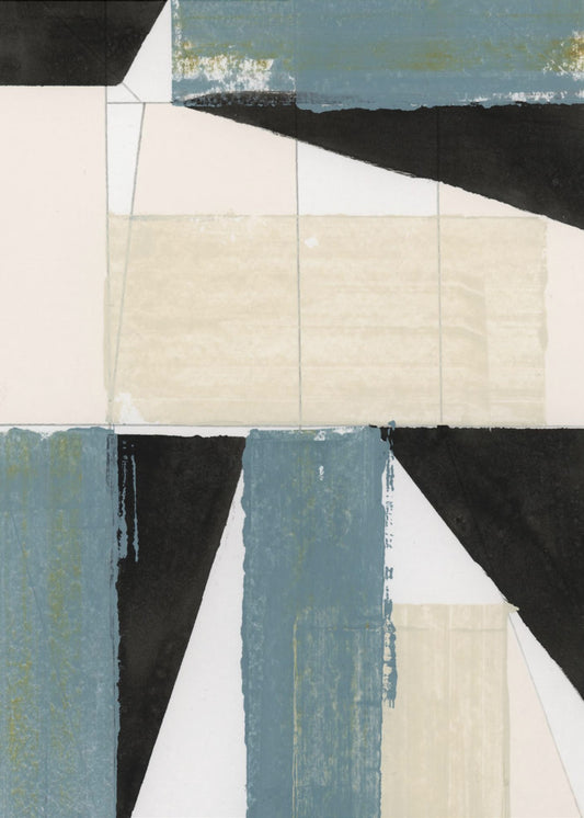 Abstract Blue Shapes No2 Print | Canvas