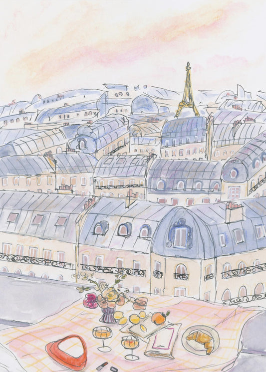 Parisian Rooftop Picnic With Eiffel Tower Views | Canvas