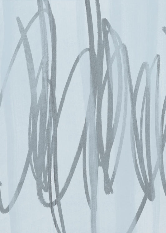 Cobalt Scribbles | Poster