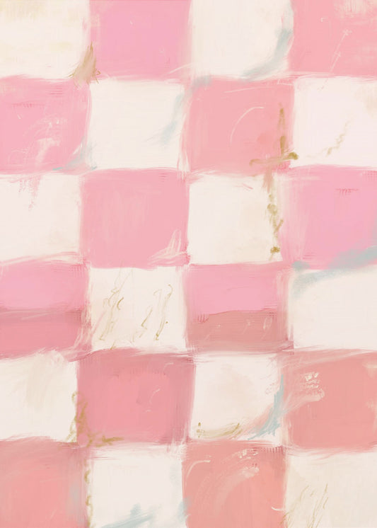 Pastel Checkered Bliss | Canvas