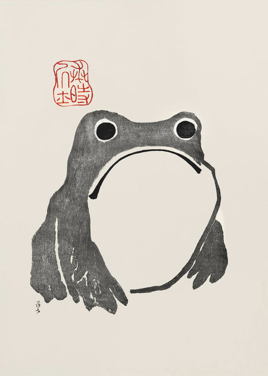Grumpy Frog I Black | Poster