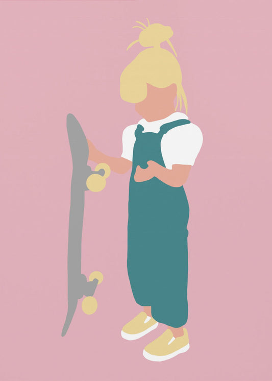 Juno - Skateboard Girl Silhouette | Canvas