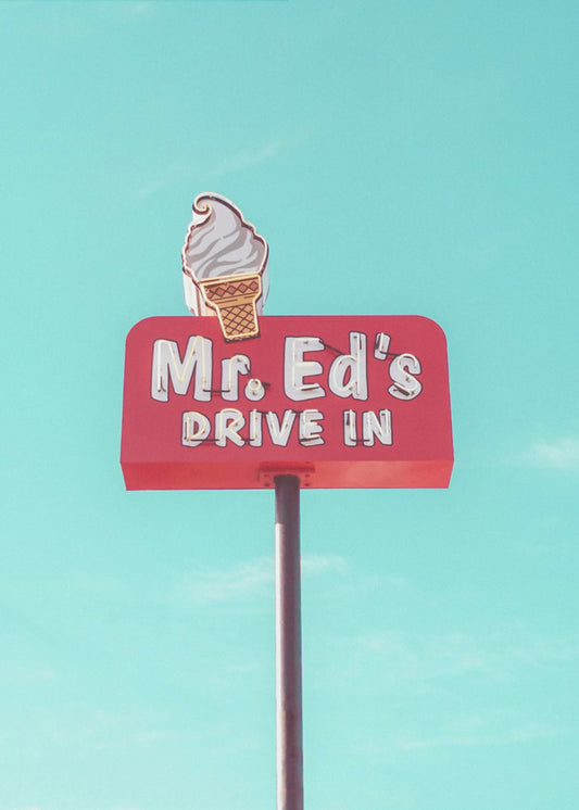 Mr. Ed&#039;s Drive In Vintage Sign in Urbana, Missouri, USA | Poster