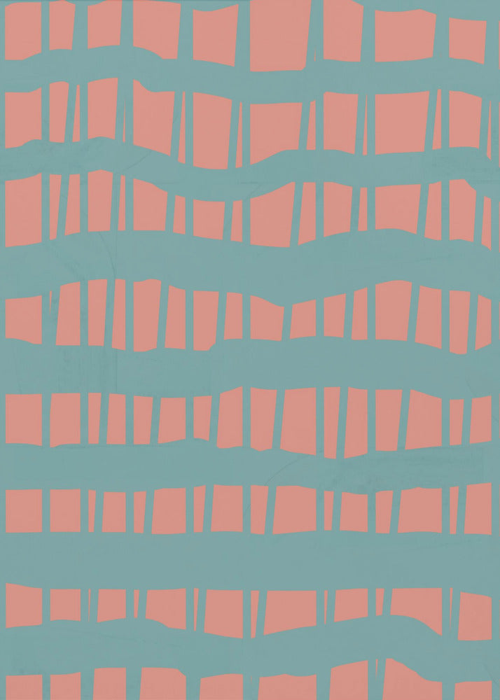 Turquoise &amp; Coral Abstraction 5 | Canvas