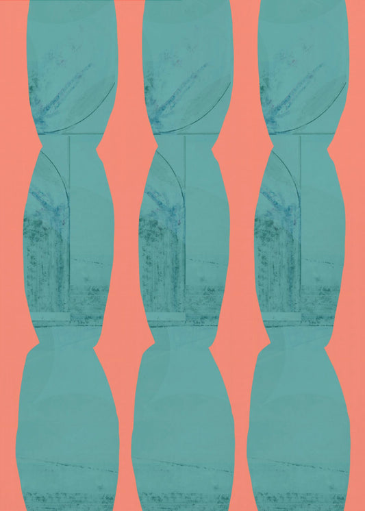 Turquoise &amp; Coral Abstraction 7 | Poster