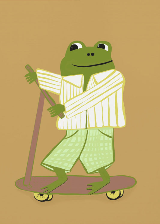 Frog on scooter | Poster